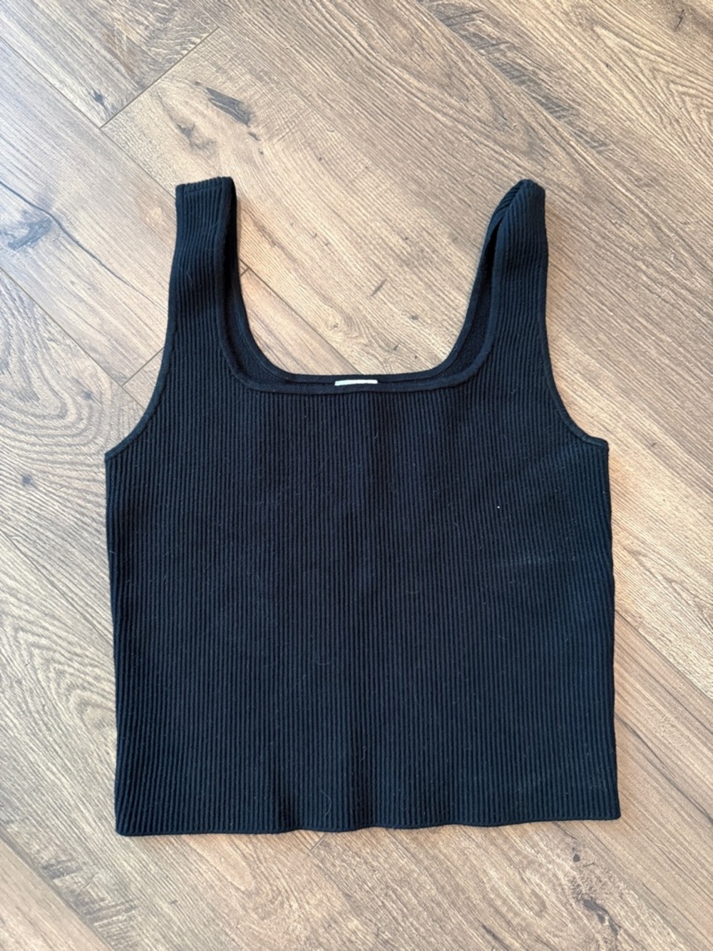 Abercrombie & Fitch Black Ribbed Square-Neck Tank Top
